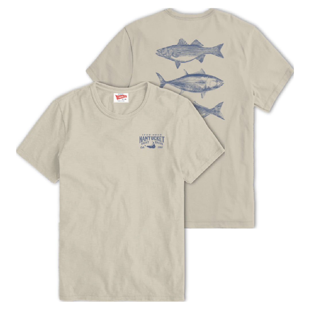 Nantucket Boat Basin 3 Fish Short Sleeve Tee