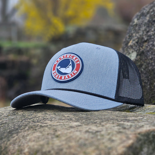 Nantucket Boat Basin Rubber Patch Split Heather Trucker Hat