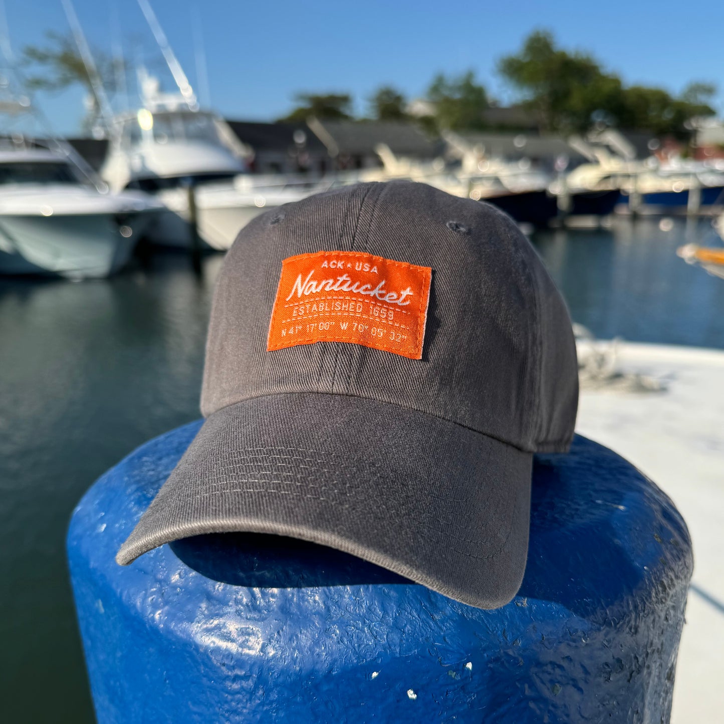 Nantucket Boat Basin Washed Label Polo Twill Hat