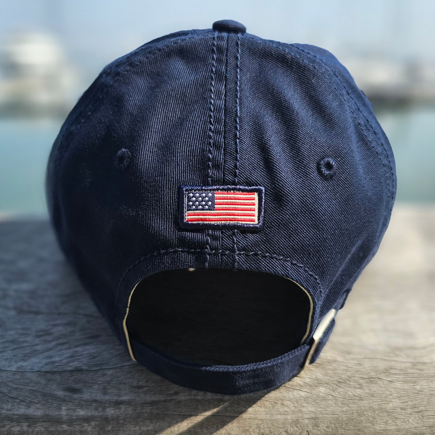 Island Oval And Flag Washed Polo Hat