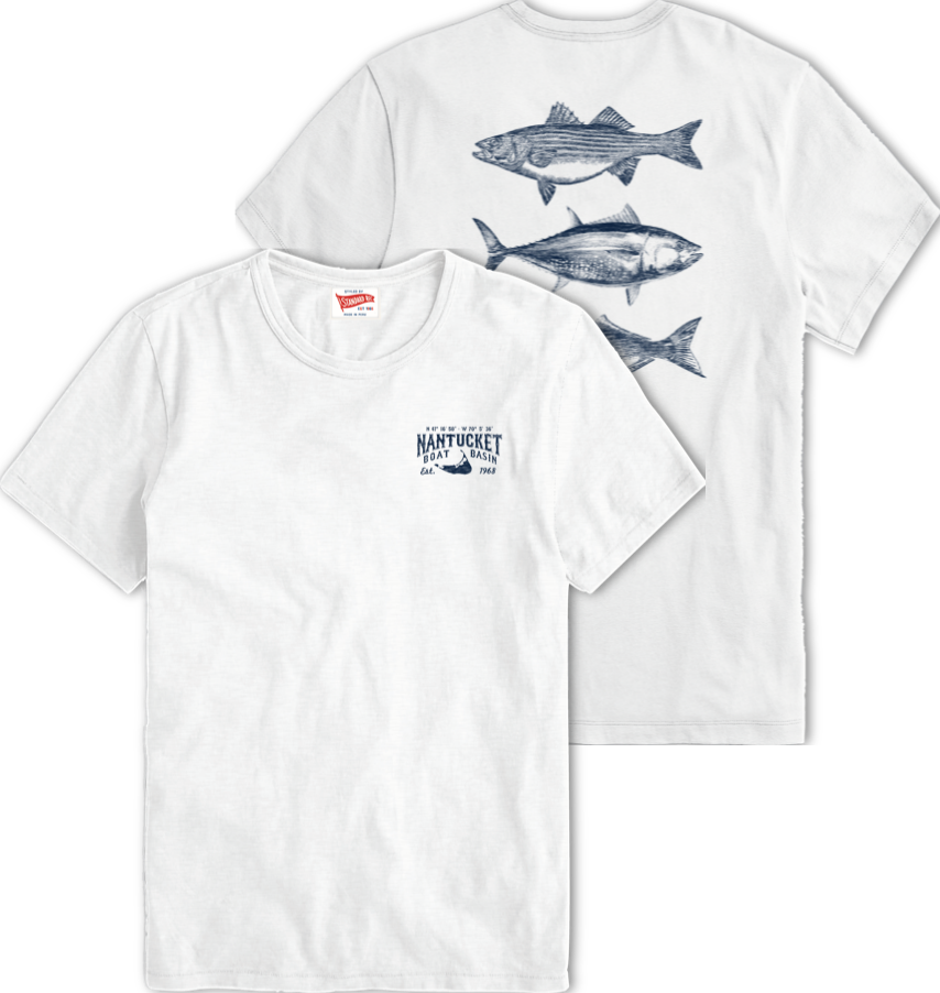 Nantucket Boat Basin 3 Fish Short Sleeve Tee