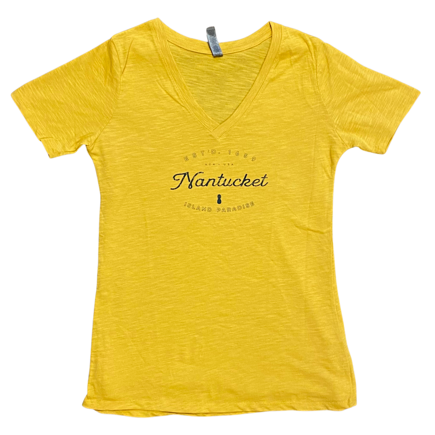 Nantucket Pineapple Slub Short Sleeve V-Neck