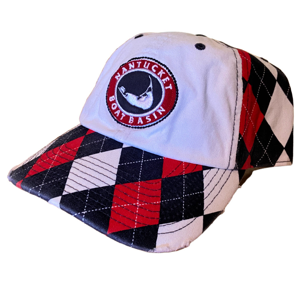 Nantucket Boat Basin Argyle Washed Adjustable Hat