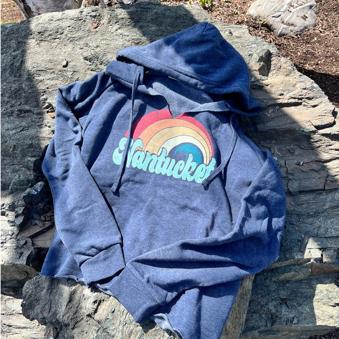 Nantucket Split Neck Rainbow Hoodie