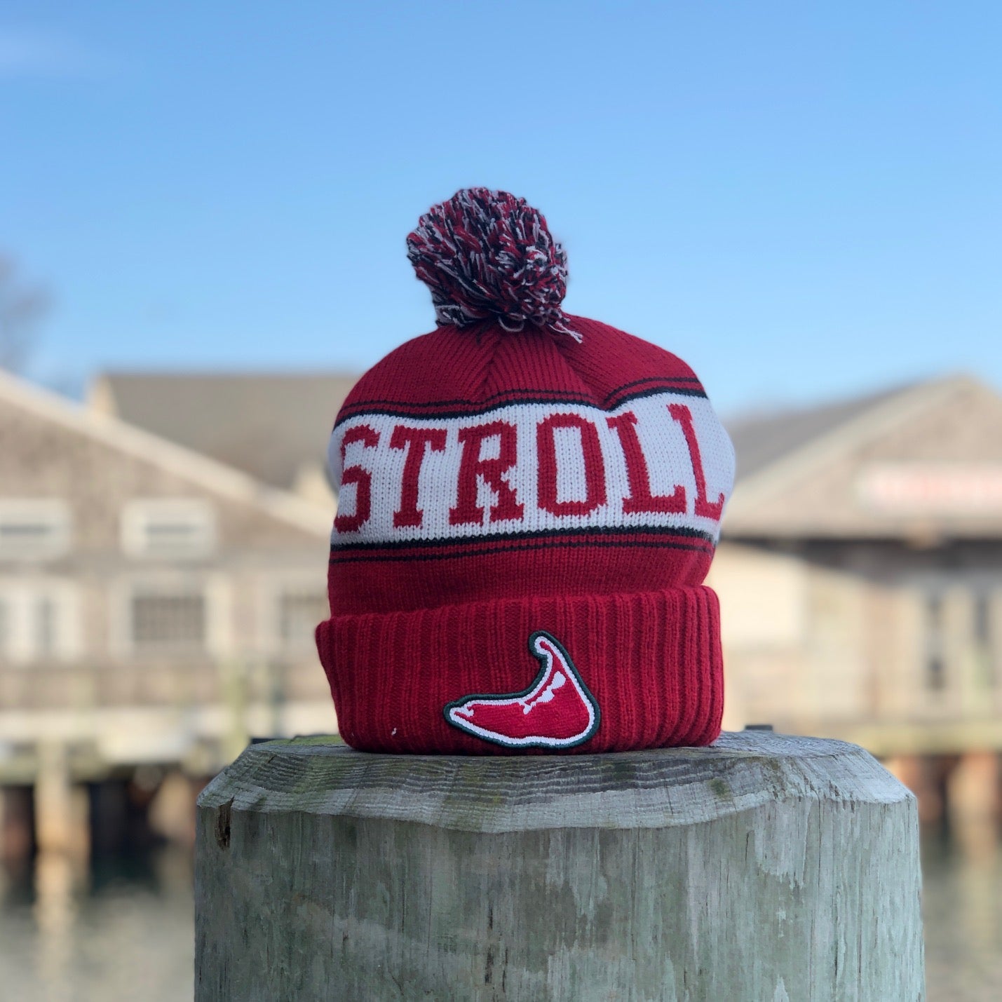 Stroll Double Knit Cuff Pom Beanie