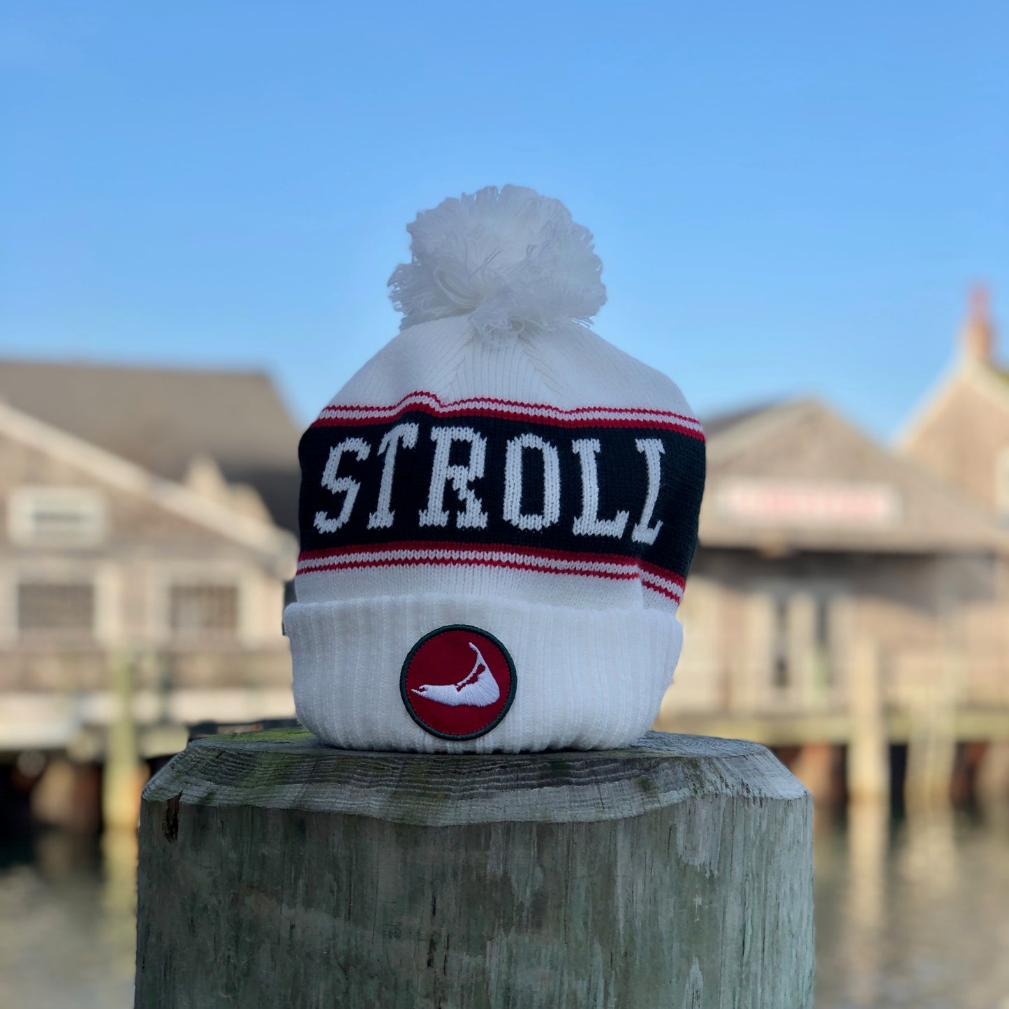 Stroll Double Knit Cuff Pom Beanie