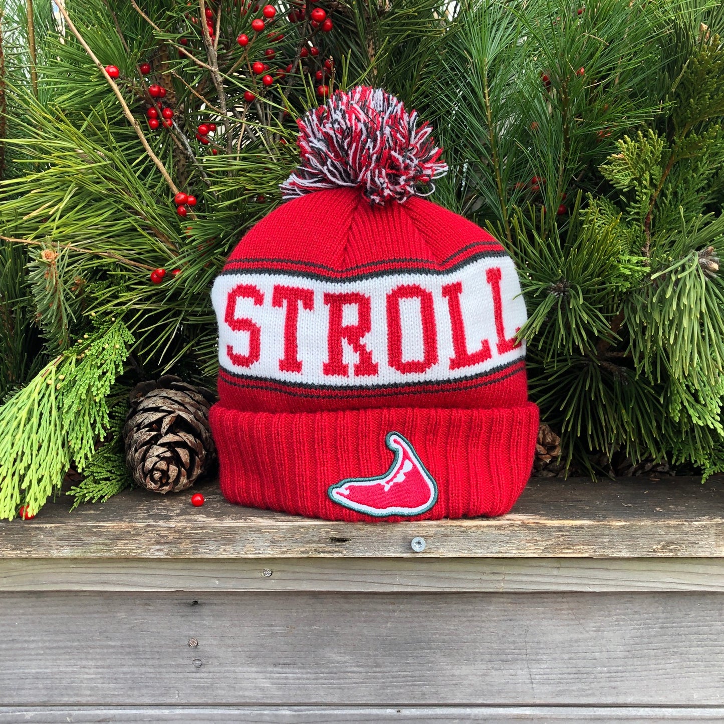 Stroll Double Knit Cuff Pom Beanie