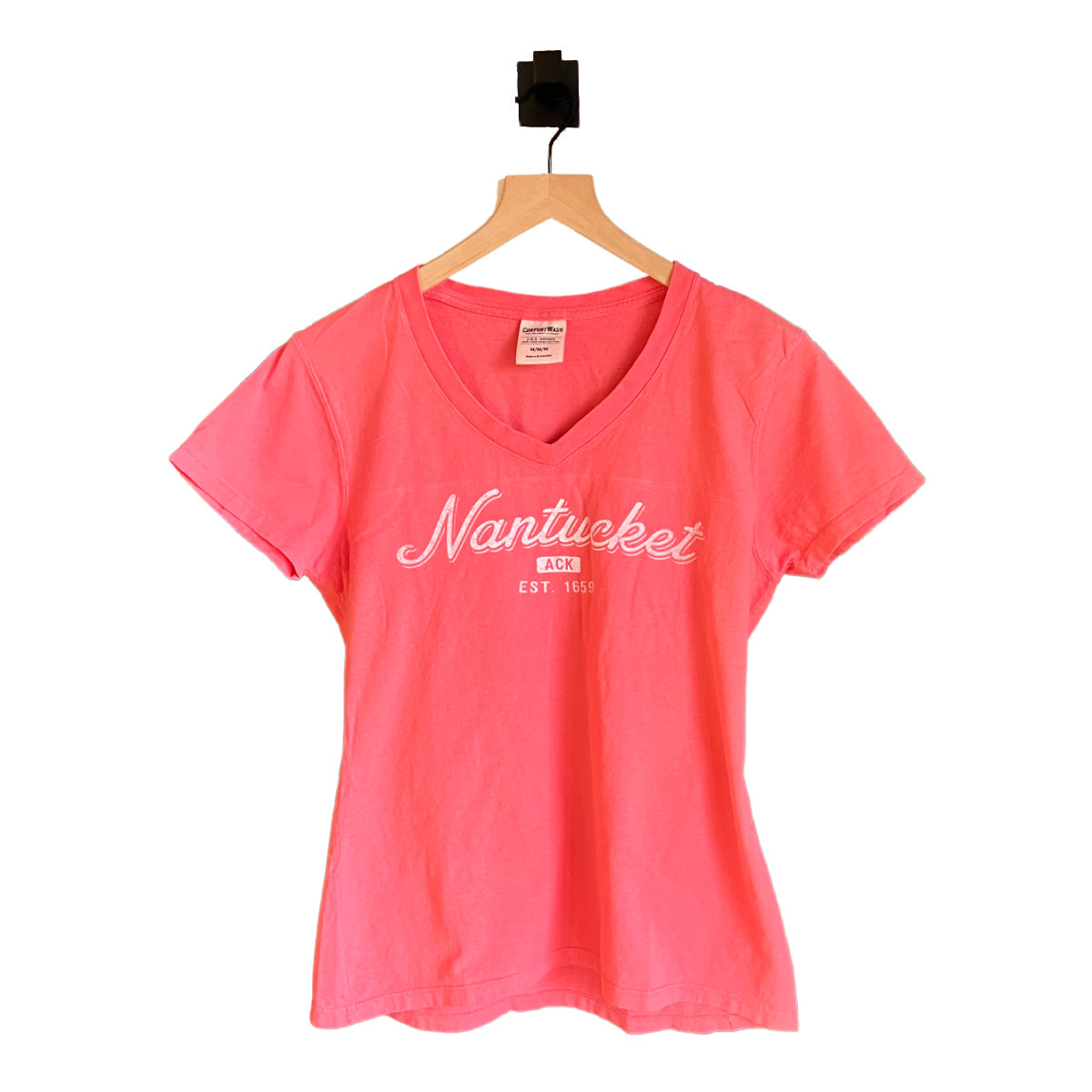 Nantucket Script Ladies V-Neck Tee