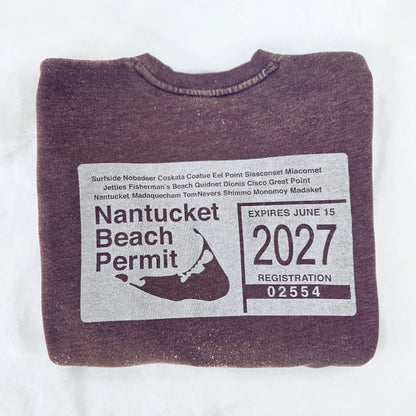 2027 Beach Permit Weathered Crewneck