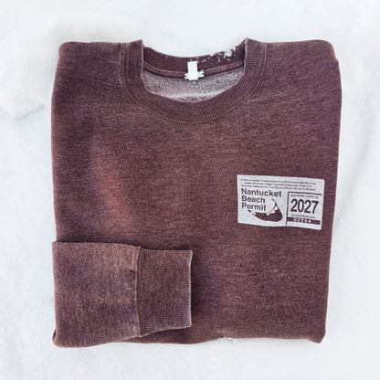 2027 Beach Permit Weathered Crewneck