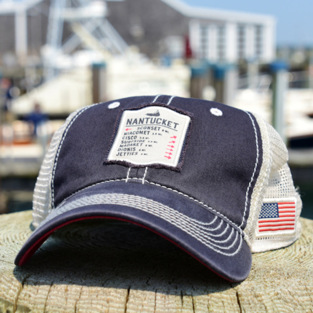 Nantucket Sign Post Washed Trucker