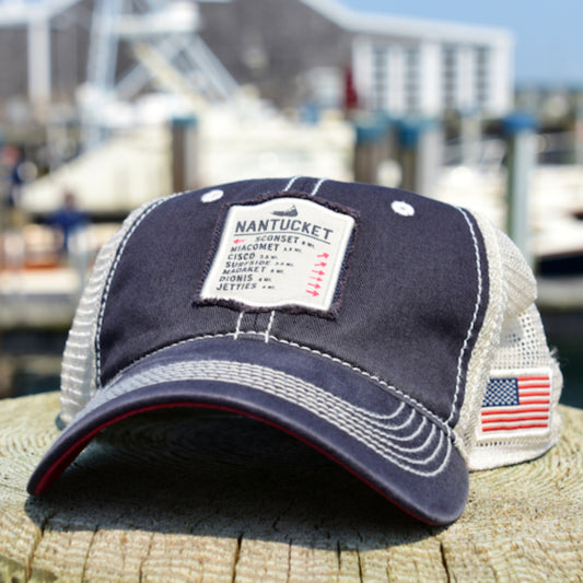 Nantucket Sign Post Washed Trucker