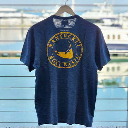 Nantucket Boat Basin Gold Logo Rec Tee