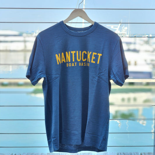 Nantucket Boat Basin Gold Logo Rec Tee