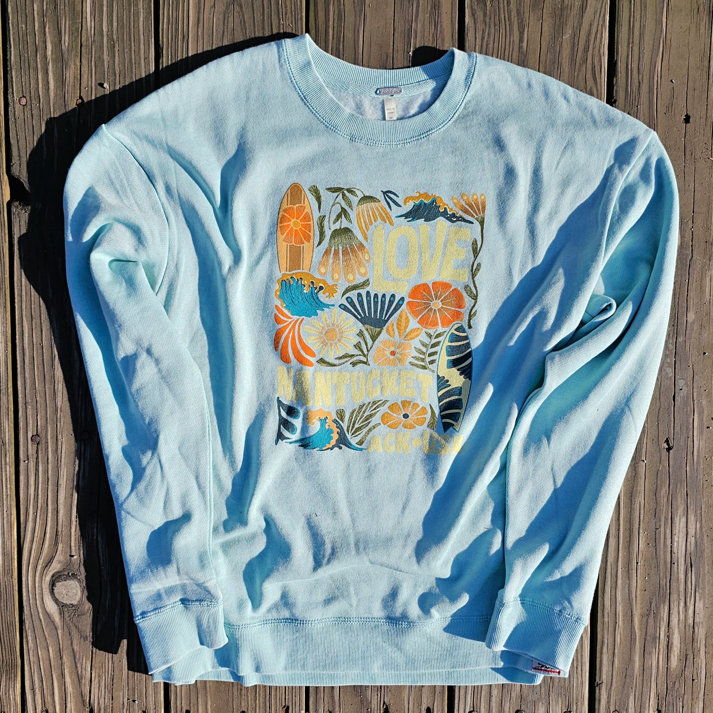 "Love Nantucket" Weathered Crewneck