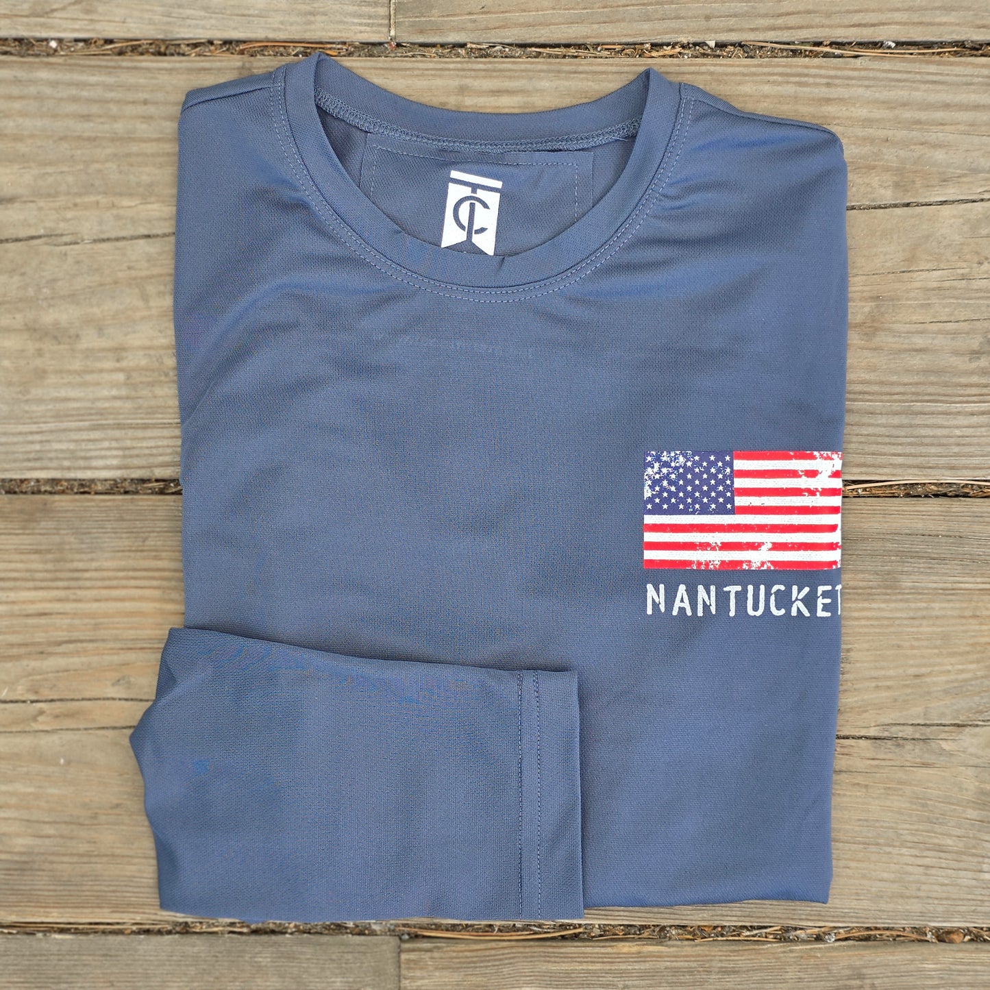 Nantucket Flag Patch Long Sleeve Tee