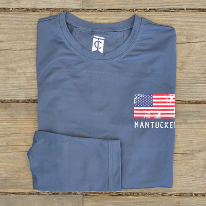 Nantucket Flag Patch Long Sleeve Tee