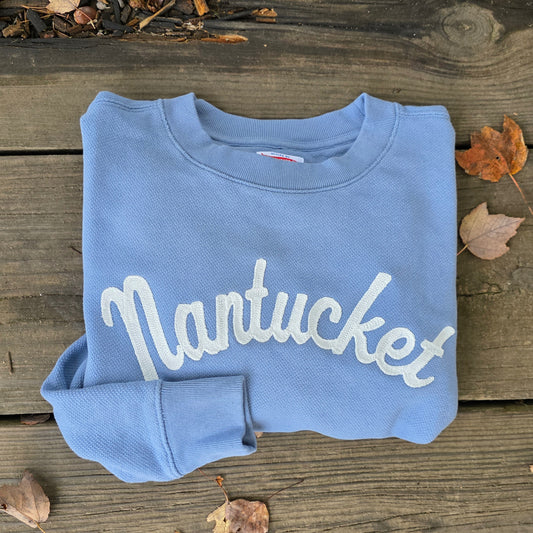 Nantucket Script Chainstitch Hampton Crewneck