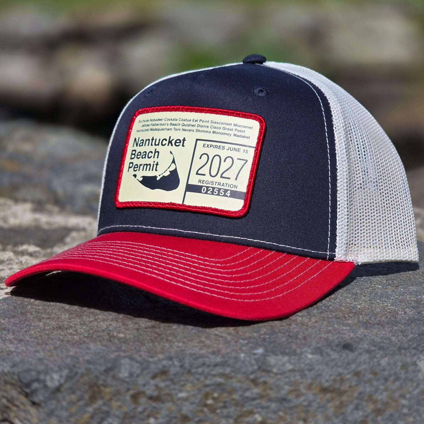 2027 Beach Permit Trucker Tricolor Hat