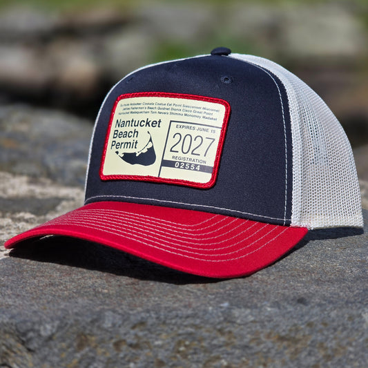 2027 Beach Permit Trucker Tricolor Hat