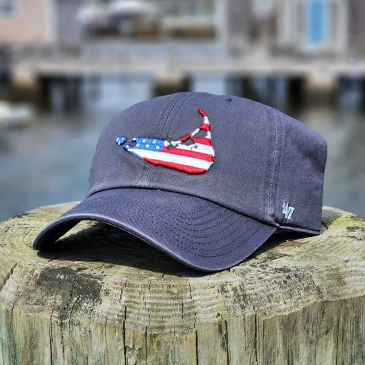 american flag nantucket island hat