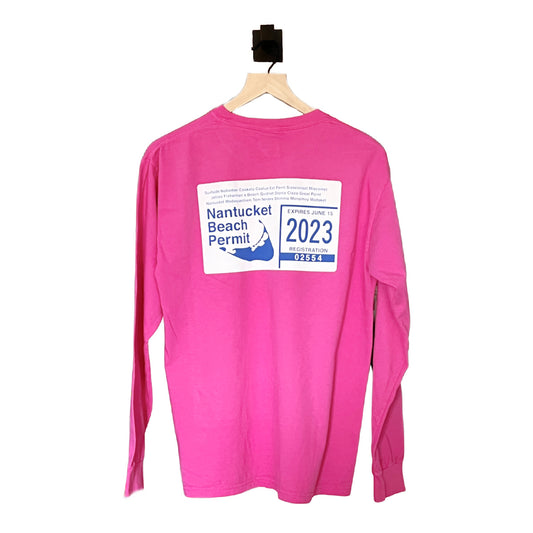 Nantucket 2023 Beach Permit Pigment LS Tee