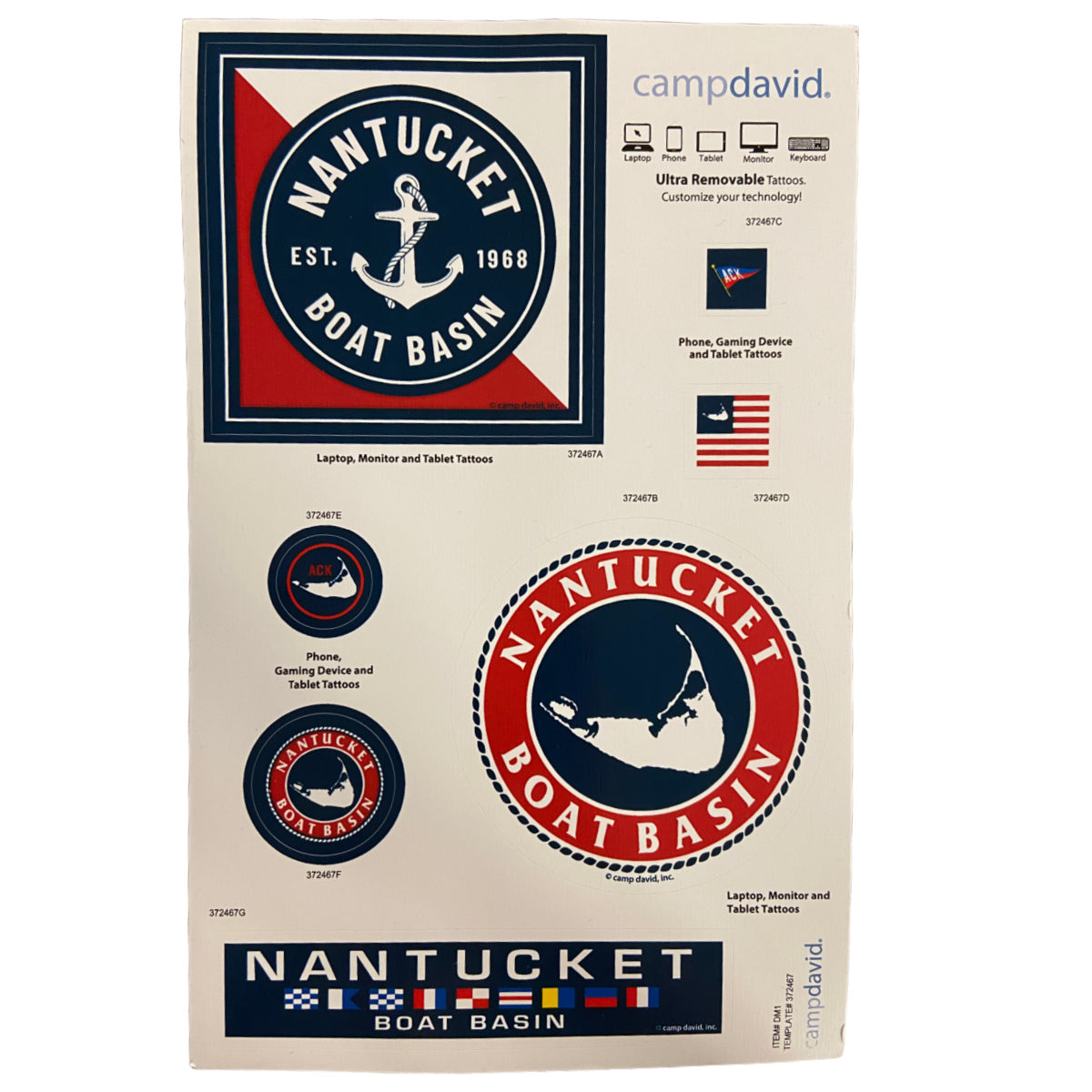 Nantucket Boat Basin Logo Decal Sheet